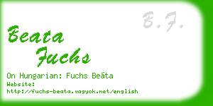 beata fuchs business card